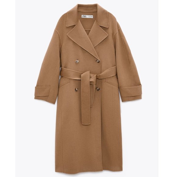 Zara Wool Blend Oversized Belted Coat